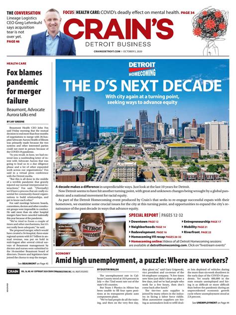 Crains detroit business - 2. A tricky path forward in Michigan for Macy's as it mulls 150 store closures nationwide. 3. Michigan developer breaks ground for women in a ‘no-woman’s land’. 4. Gardner White turns to 4th ...